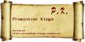 Promintzer Kinga névjegykártya